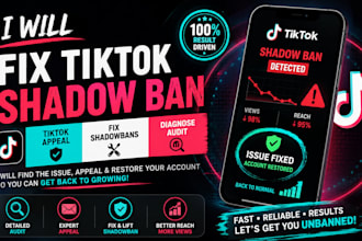 fix tiktok shadow ban, tiktok appeal, fix shadowbans issues with diagnose audit