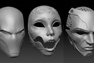 model 3d mask cosplay armor anime mask 3d helmet for 3d printing