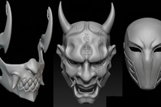 model 3d mask cosplay armor anime mask 3d helmet for 3d printing