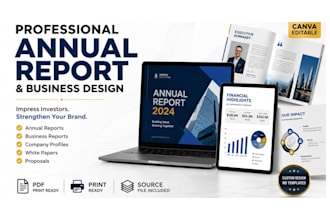 design a professional annual report, business report and corporate booklet