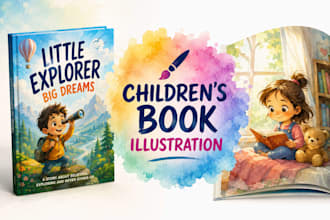 illustrate childrens book, picture book, and book cover illustration