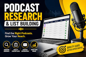 do podcast research list building targeted podcast guest lead research