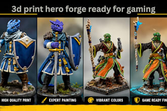create hero forge dnd miniature stl file 3d print and hand paint statue 3d model