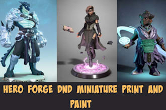 create hero forge dnd miniature stl file 3d print and hand paint statue 3d model