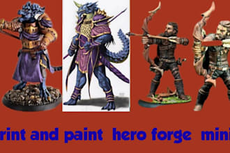 print hero forge character design dnd statue 3d model stl file and 3d printing