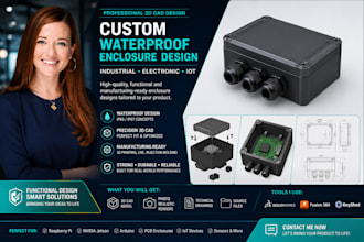 design custom waterproof industrial plastic enclosure 3d cad raspberry pi