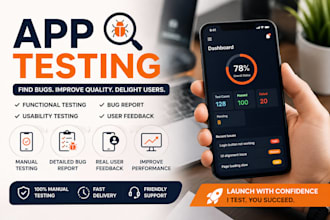 do app testing, website testing, user testing and QA testing