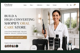 design shopify oral care website dental store, toothbrush, toothpaste website