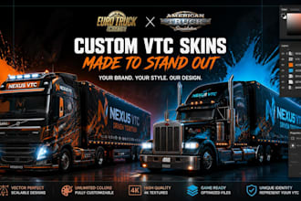 design premium ets2 ats vtc truck and trailer skins