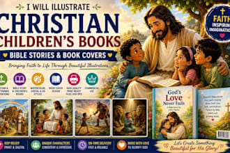 bible themed children book christian  book illustration