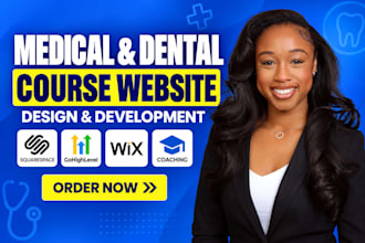 build medical dental course website squarespace gohighlevel coaching wix design