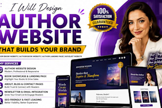 design author website, ebook website, author book landing page, novelist website