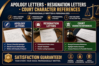 professional apology court character resignation visa letters