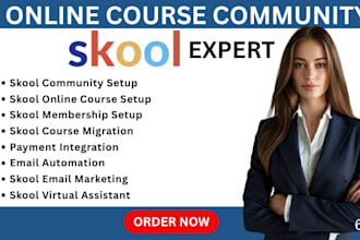 setup skool community skool online course skool membership skool course upload