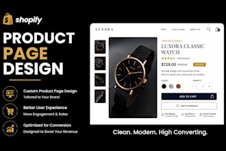 design a shopify store ,product page and landing page