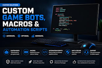 build automation scripts and custom game bots fo pc games