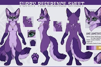 draw furry ref sheet character reference sheet oc furry art pfp anthro ref sheet