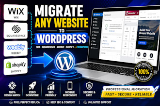 migrate wix, squarespace, weebly to wordpress website design