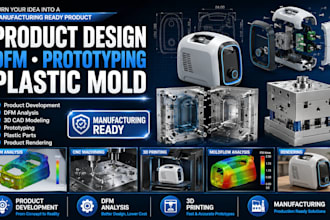 do product design, dfm, prototyping and plastic mold for manufacturing