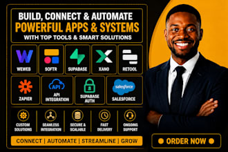 weweb softr supabase xano retool zapier api integration supabase auth salesforce