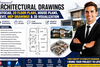 draw architectural plan autocad 2d drawing city permit for georgia ohio