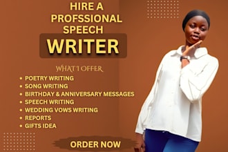 write amazing speeches poems vows songs special messages