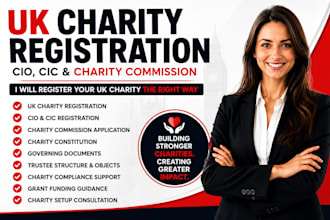 register your UK charity,non profit, cio, cic with charity commission