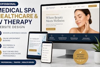 design medical spa website, iv therapy website healthcare website