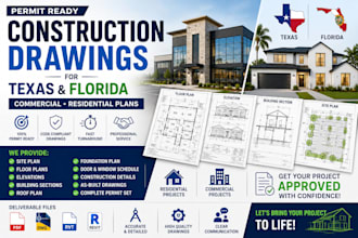 permit ready construction drawings for texas florida commercial residential plan