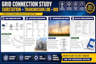 do grid connection study, substation, transmission line and boq