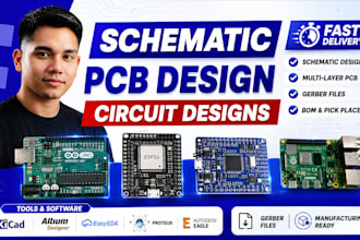 do schematic pcb design, pcb layout, esp32, stm32, arduino in kicad and easyeda