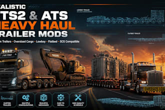 create realistic ets2 ats heavy haul trailer mods
