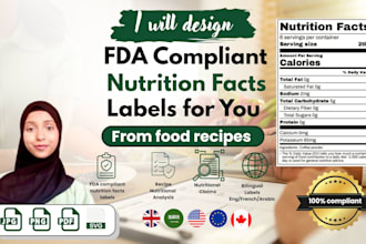 design fda compliant nutrition facts labels and do nutritional analysis