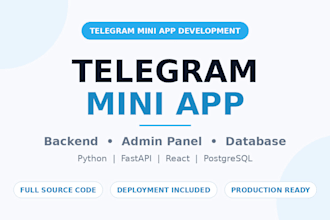 develop a telegram mini app with backend and admin panel