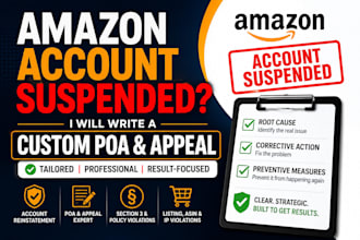 write amazon poa for account reinstatement and suspension appeal