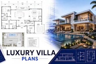 design luxury villa floor plans custom residence architectural blueprint