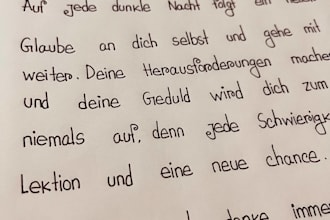 handwrite english german multilingual notes letters and any text
