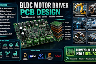 design dc, bldc motor driver pcb, power electronics, inverter and motor control