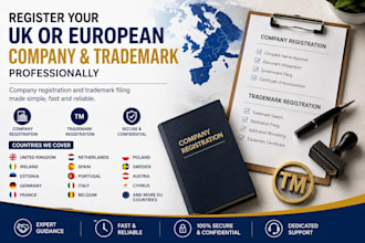 register your UK or european company and trademark professionally