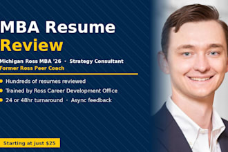 review and edit your resume for MBA admissions