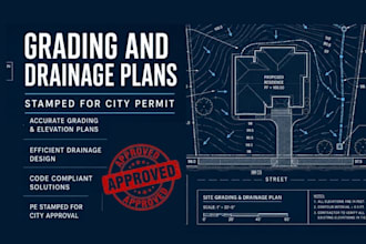 design a stamped grading drainage and stormwater plan for a city building permit