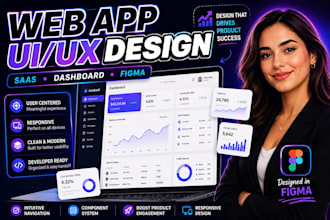 do web app UI UX design, saas dashboard design and figma UI design