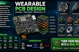 design wearable electronics pcb, smartwatch, fitness tracker, and medical device