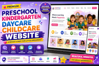 design preschool website kindergarten daycare childcare school website