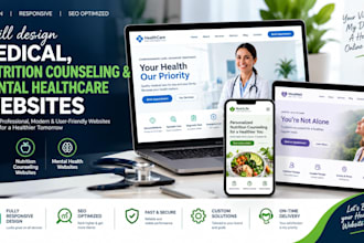 design medical, nutrition counseling, and mental healthcare websites