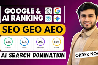 do SEO service GEO aeo aio to rank on google 1st page