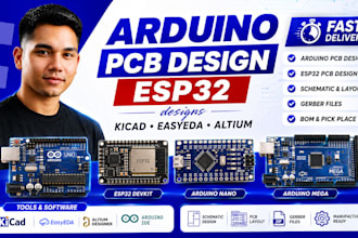 do pcb design, iot project, arduino or esp32 program, and electronic engineering