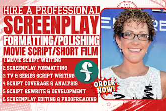 rewrite, edit, format screenplay polish movie script, feature film, short film