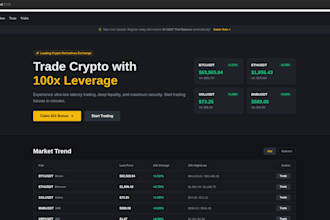 develop a professional react crypto exchange dashboard frontend
