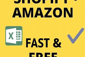 do shopify amazon product data entry and excel spreadsheet